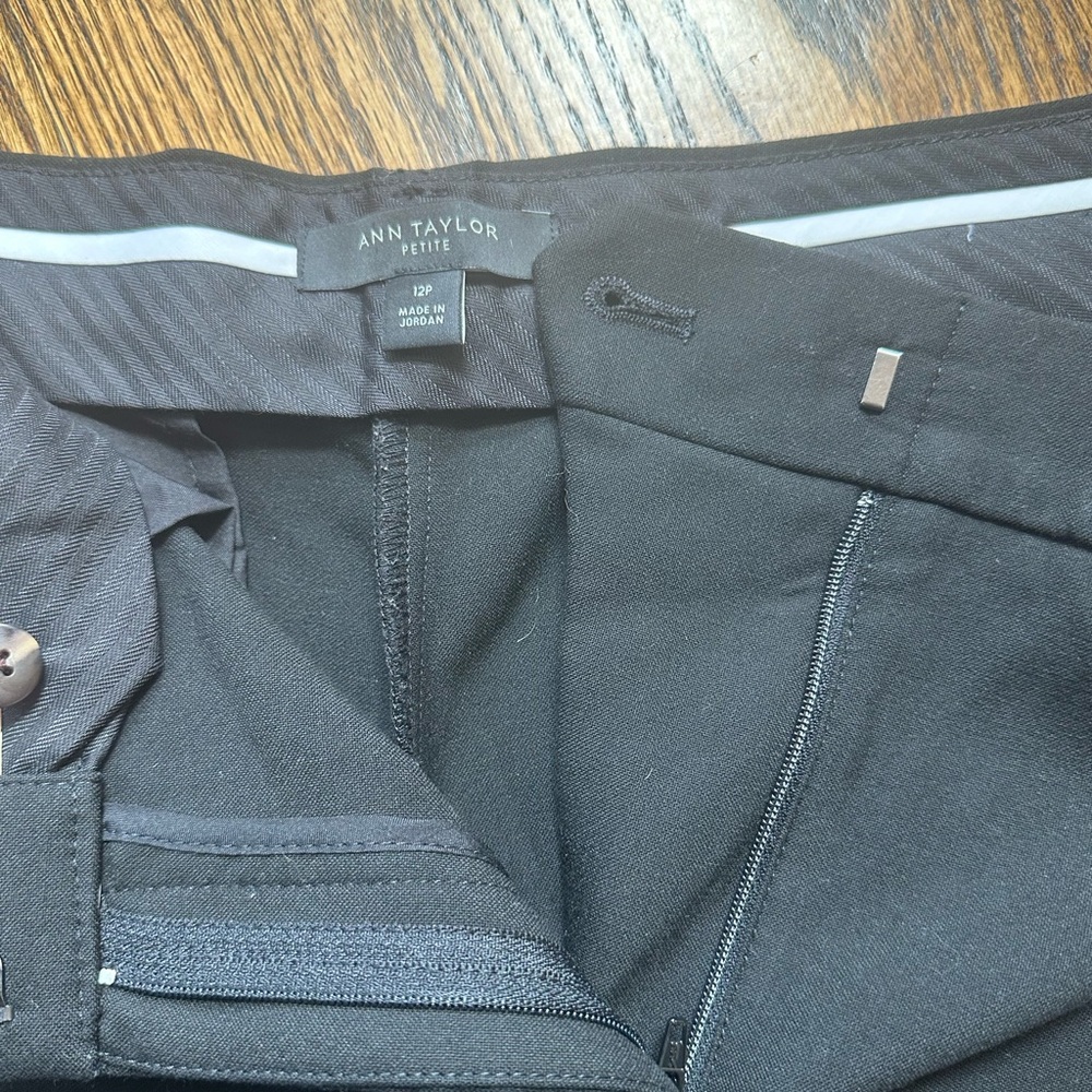 Ann Taylor Petite size 12 Dress ankle Black Pants with Lace Trim - Picture 7 of 7